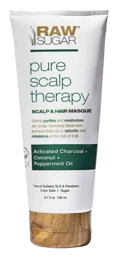 Raw Sugar Pure Scalp Therapy Scalp & Hair Masque Activated Charcoal + Coconut + Peppermint Oil