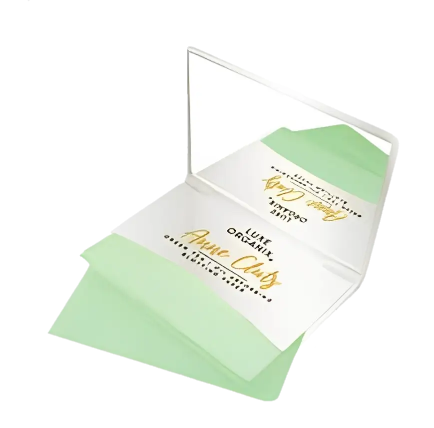 Luxe Organix Blotting Paper With Compact Mirror By Anne Clutz Green Tea