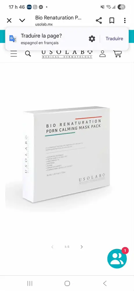 Usolab Bio renaturation PDRN calming mask pack