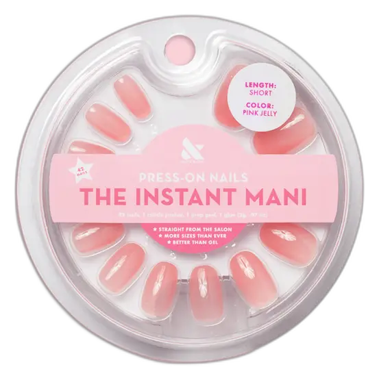Olive & June Glue Press-Ons Short Pink Jelly