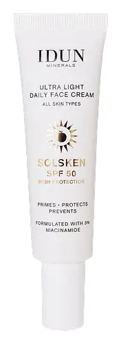 Idun Minerals Ultra Light Daily Face Cream Solsken SPF 50