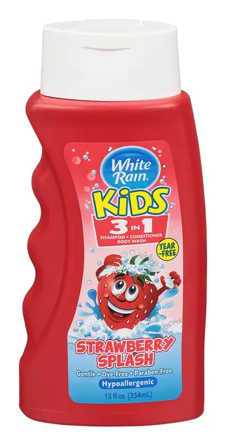 White Rain Kids 3 In 1 Shampoo + Conditioner Body Wash Strawberry Splash