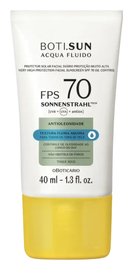 O Boticário Protetor Solar Facial Antioleosidade FPS70 Boti.Sun Acqua Fluido