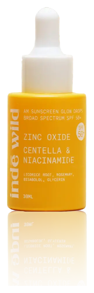 inde wild 12% Zinc Oxide AM Sunscreen Glow Drops SPF 50+ India