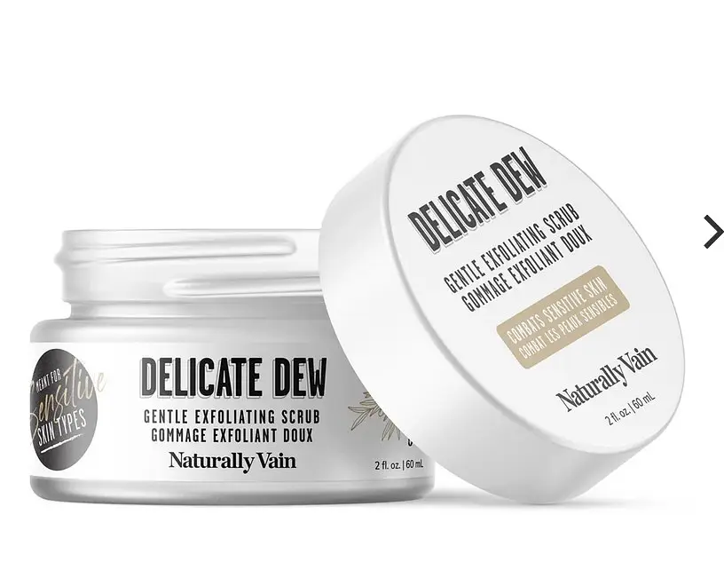 Naturally Vain Delicate Dew: Gentle Exfoliating Face Scrub for Sensitive Skin