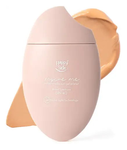 Happy Skin Cosmetics Rescue Me Tinted Matte Sun Gel Primer Broad Spectrum SPF 40 Light Beige