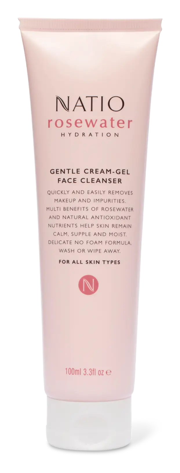 Natio Rosewater Hydration Gentle Cream-Gel Face Cleanser