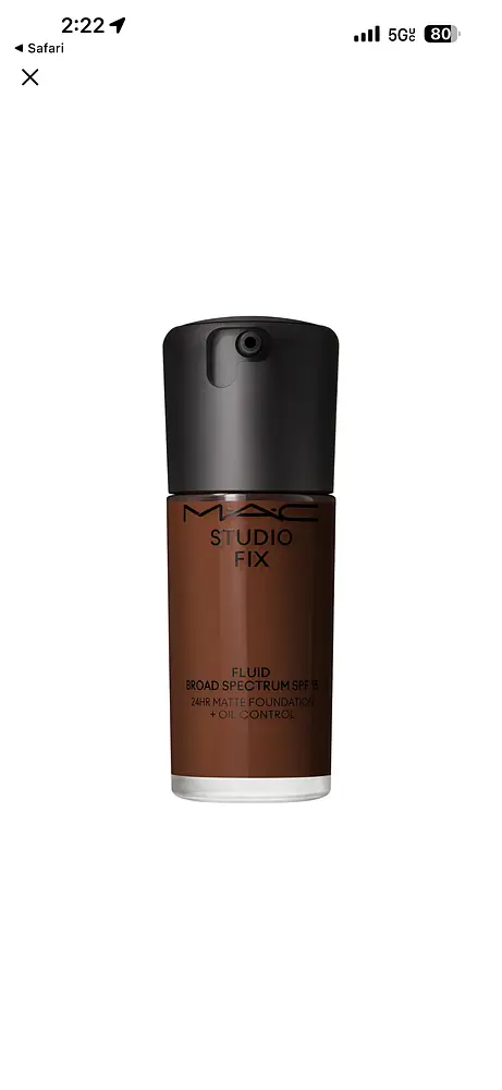 Mac Cosmetics Studio Fix Fluid Foundation With SPF 15 NW 58