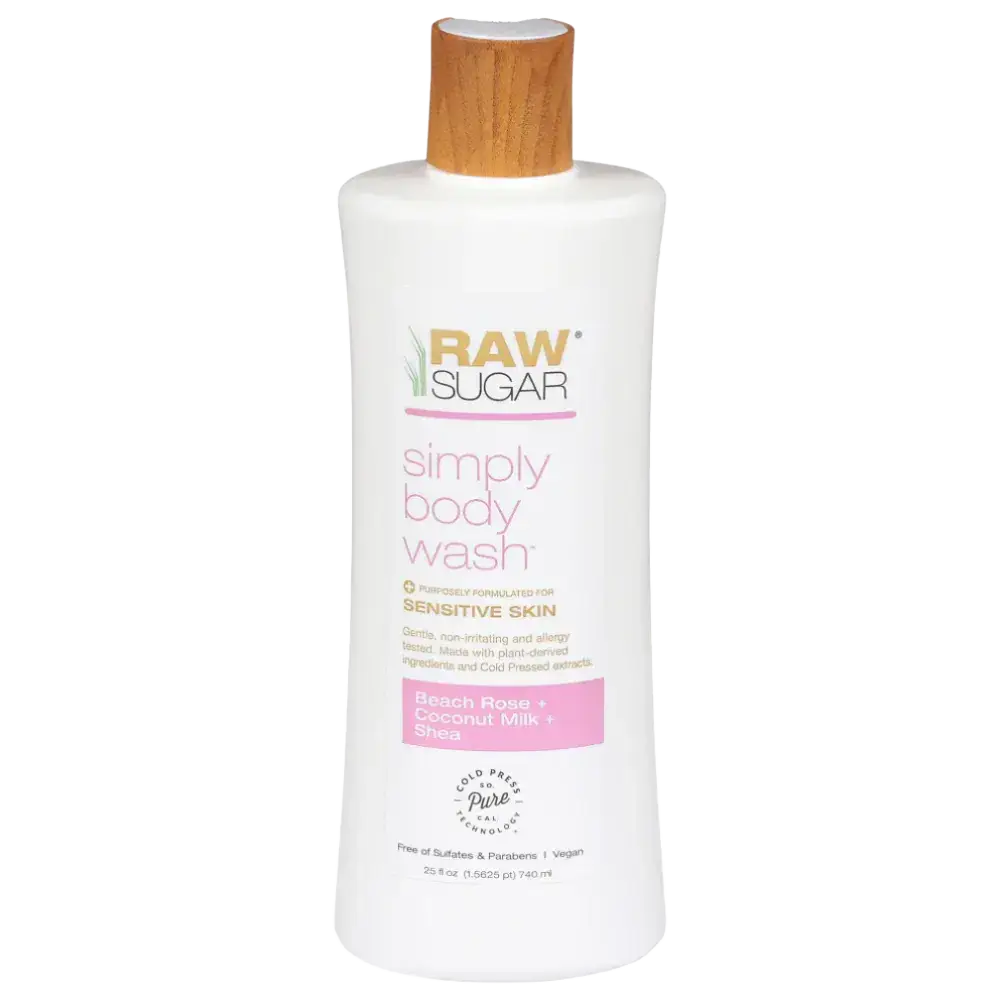 Raw Sugar Simply Body Wash Beach Rose + Coconut Milk + Shea
