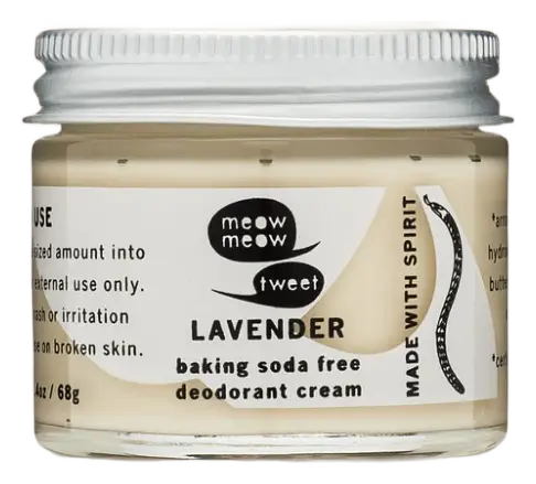 Meow Meow Tweet Deodorant Cream Lavender Baking Soda Free