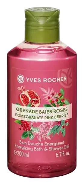 Yves Rocher Energizing Bath & Shower Gel Pomegranate Pink Berries