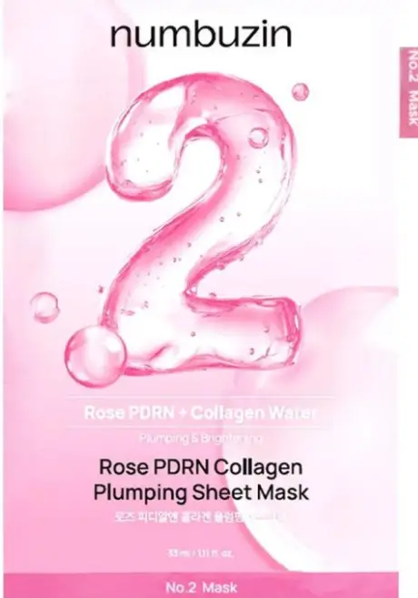 Numbuzin No.2 Rose PDRN Collagen Plumping Sheet Mask