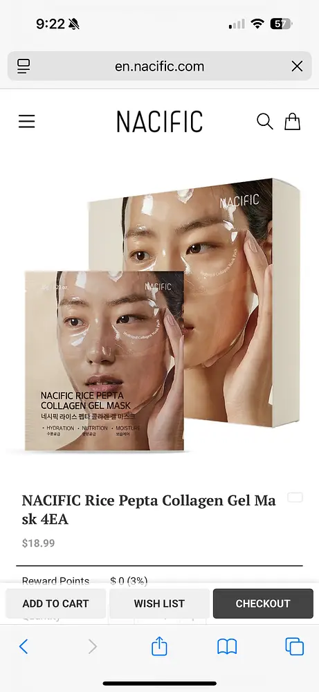 Nacific Rice Pepta Collagen Gel Mask Sheet