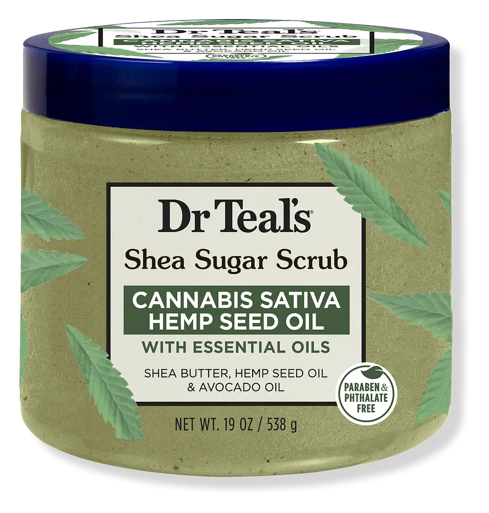 Dr Teal’s Shea Sugar Scrub Cannabis Sativa Hemp Seed Oil