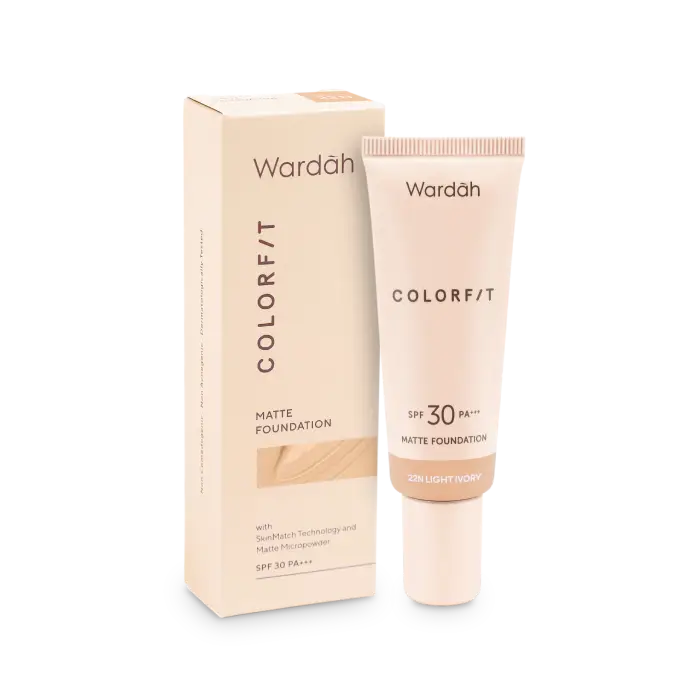 Wardah Colorfit Matte Foundation SPF 30 PA+++ 22N Light Ivory