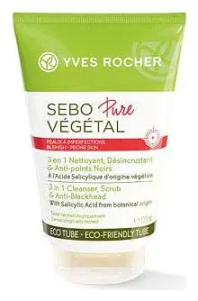 Yves Rocher Sebo Pure Vegetal 3 In 1 Cleanser, Scrub & Anti-Blackhead