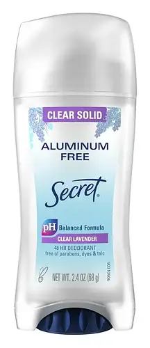 Secret Clear Solid Aluminum Free Deodorant Clear Lavender