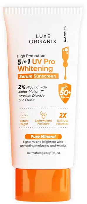 Luxe Organix 5In1 UV Pro Whitening Serum Sunscreen SPF 50