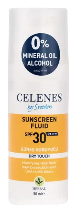 Celenes by Sweden Dry Touch Sunscreen Fluid SPF 30+