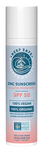 Reef Safe Zinc Sunscreen For Acne Prone Skin SPF 50 Bronze