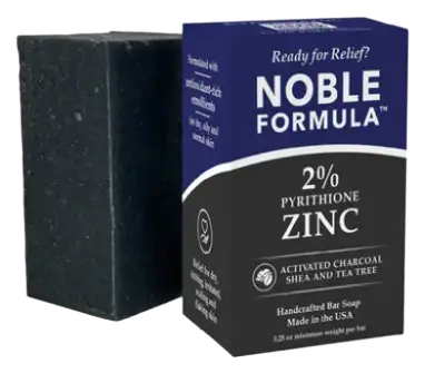 Noble Formula Activated Charcoal + Shea & Tea Tree 2% Pyrithione Zinc (ZnP) Bar Soap