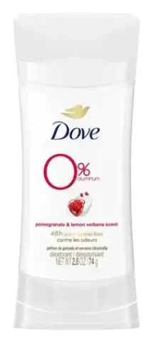 Dove 0% Aluminum Deodorant Stick Pomegranate & Lemon Verbena