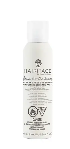 Hairitage Fragrance Free Dry Shampoo Different ingredients