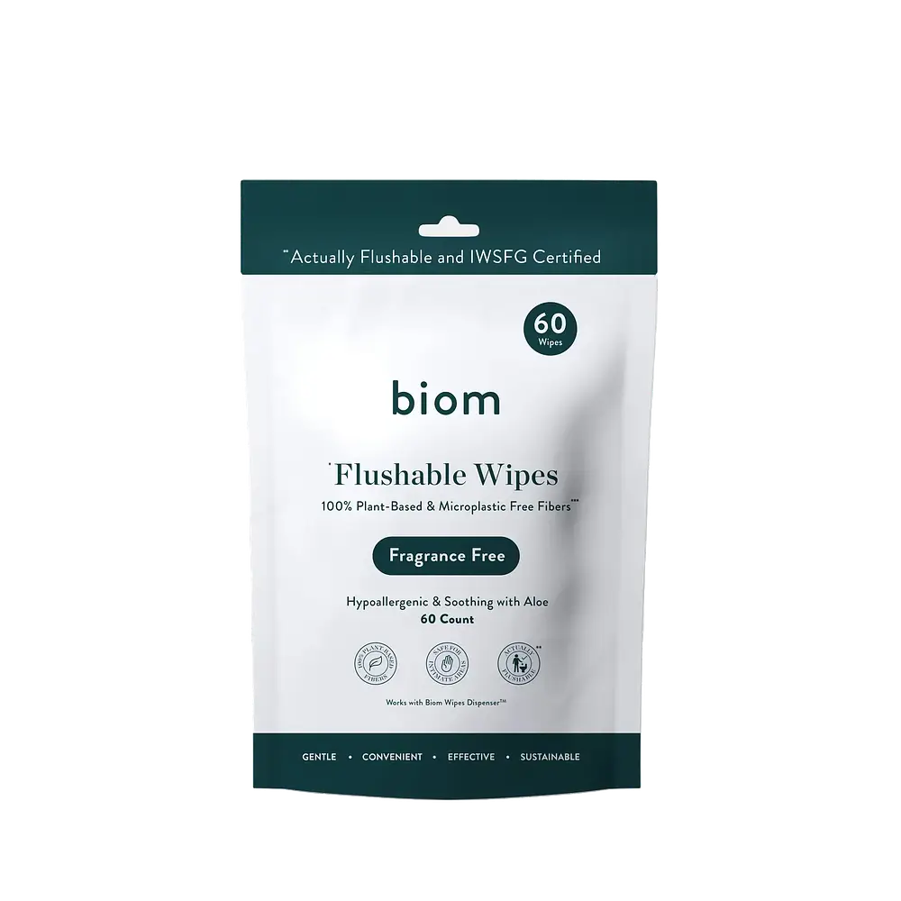 Biome Flushable Wipes Fragrance Free