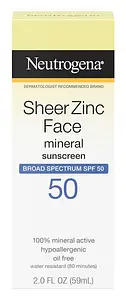 Neutrogena Sheer Zinc Face Mineral Sunscreen SPF 50