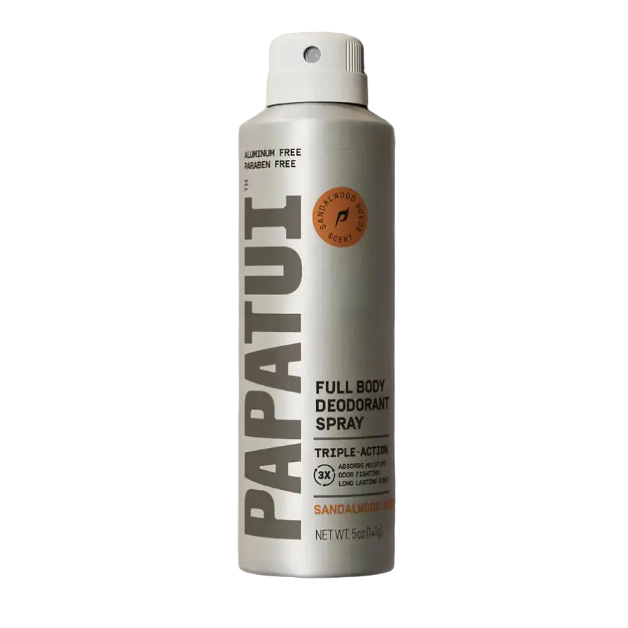 Papatui Men's Aluminum Free Full Body Deodorant Spray Sandalwood Suede