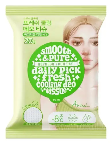 Ariul Smooth & Pure Refresh Your Day! Daily Pick Fresh Cooling Deo Tissue Citrus