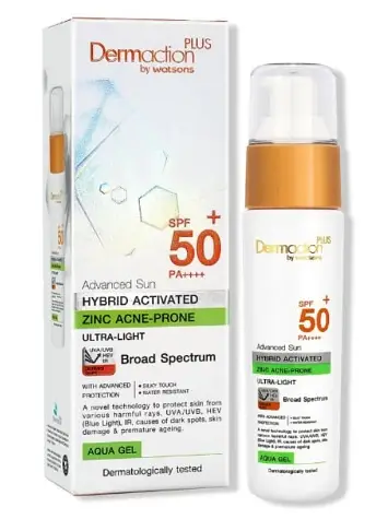 Dermaction Plus by Watsons Advanced Sun Zinc Acne-Prone Ultralight Gel SPF 50+