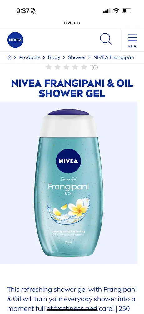 Nivea Frangipani & Oil Shower Gel