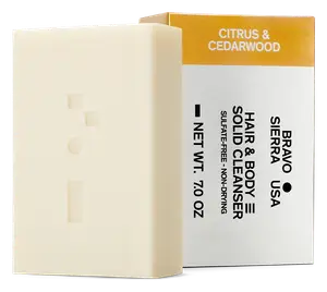 Bravo Sierra Hair & Body Solid Cleanser Citrus & Cedarwood