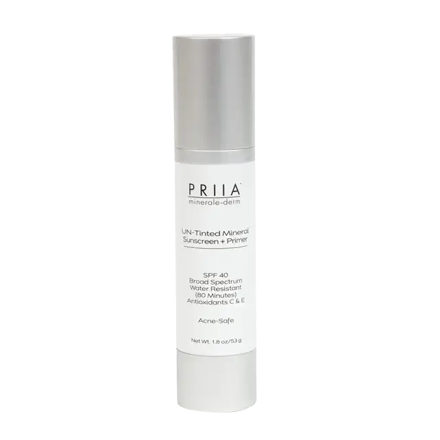 PRIIA Cosmetics Un-Tinted Mineral Sunscreen + Primer SPF 40