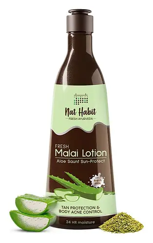 Nat Habit Aloe Saunf Sun Protect Malai Lotion