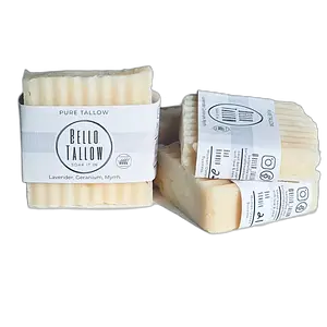Bello Tallow Pure Tallow Soap Lavender, Geranium, Myrrh