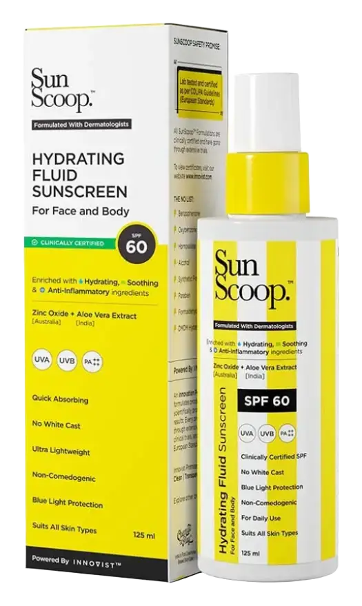 Sunscoop Hydrating Fluid Sunscreen For Face And Body SPF 60 PA++++