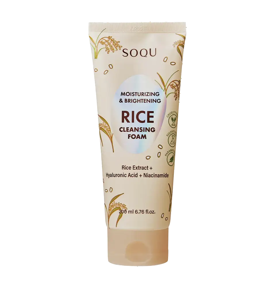 SOQU Moisturizing & Brightening Rice Cleansing Foam