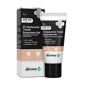 The Derma Co 1% Hyaluronic Tinted Sunscreen Gel SPF 60