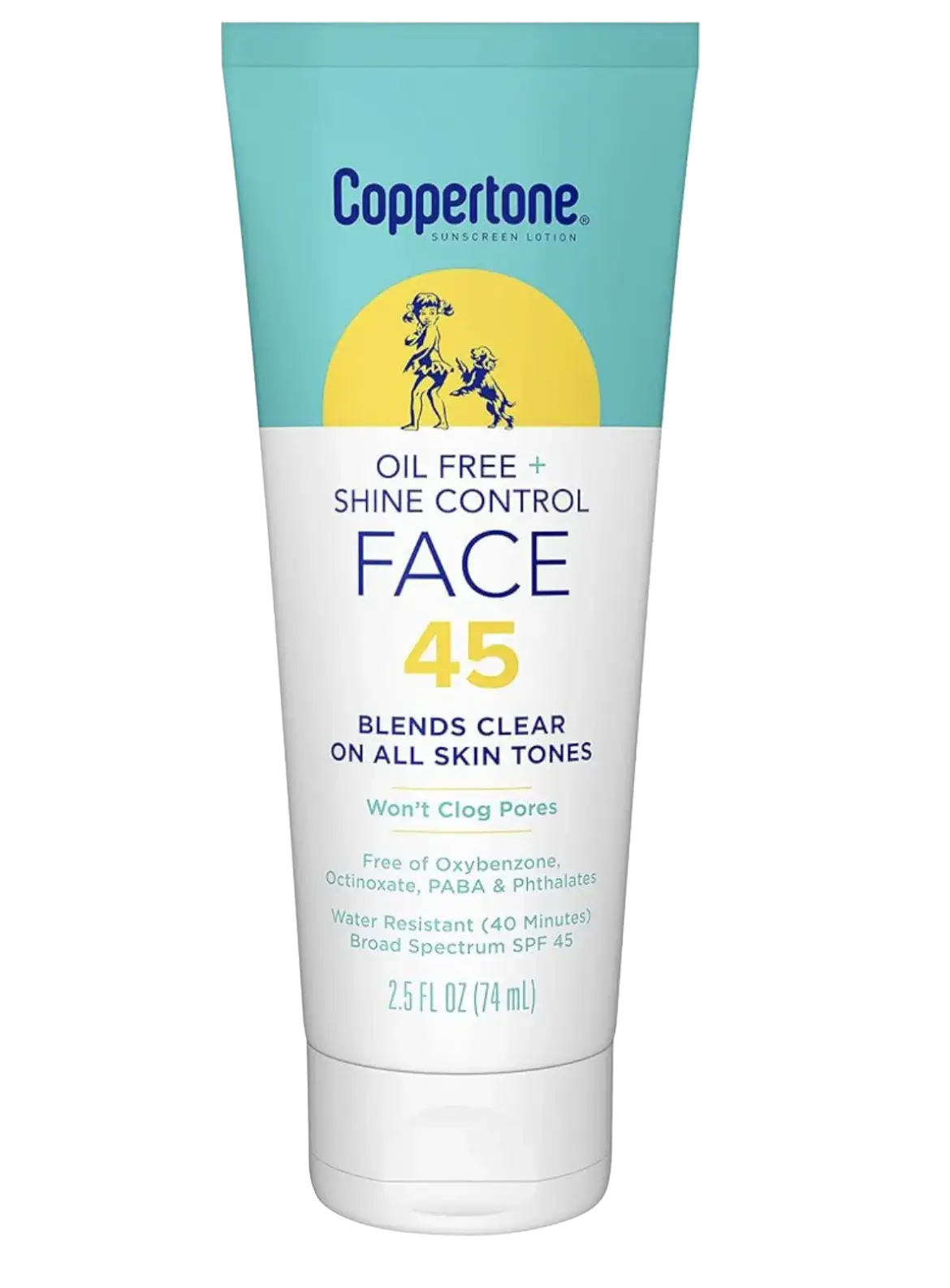 Coppertone Oil Free + Shine Control Face Sunscreen SPF 45