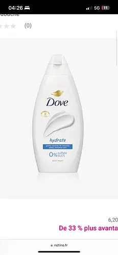 Dove Shower Gel Hydrate 0% Sulfate