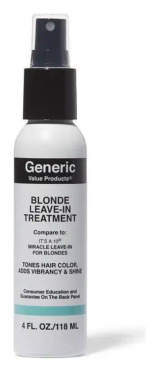 Generic Value Products Blonde Leave In Treatment Compare to It’s a 10 Miracle Leave In for Blondes