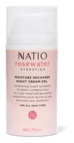 Natio Rosewater Hydration Moisture Recharge Night Cream-Gel
