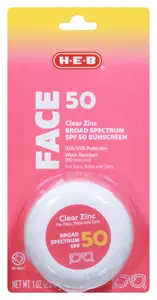 HEB Clear Zinc Broad Spectrum SPF 50 Face Sunscreen