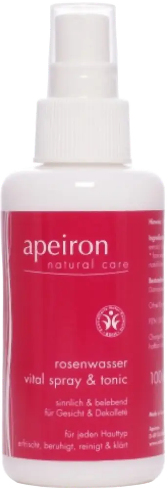 Apeiron Rose Water Vital Spray & Tonic - for Face, Neck & Décolleté