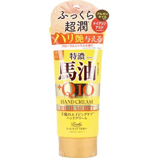 Cosmetex Roland Loshi Moist Aid Japanese Horse Oil & Q10 Rich Moist Hand Cream
