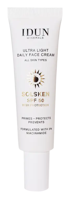 Idun Minerals Ultra Light Daily Face Cream Solsken SPF 50