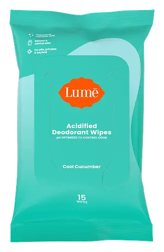 Lume Acidified Deodorant Wipes Cool Cucumber