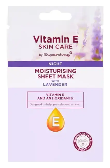Superdrug Vitamin E Night Lavender Sheet Mask